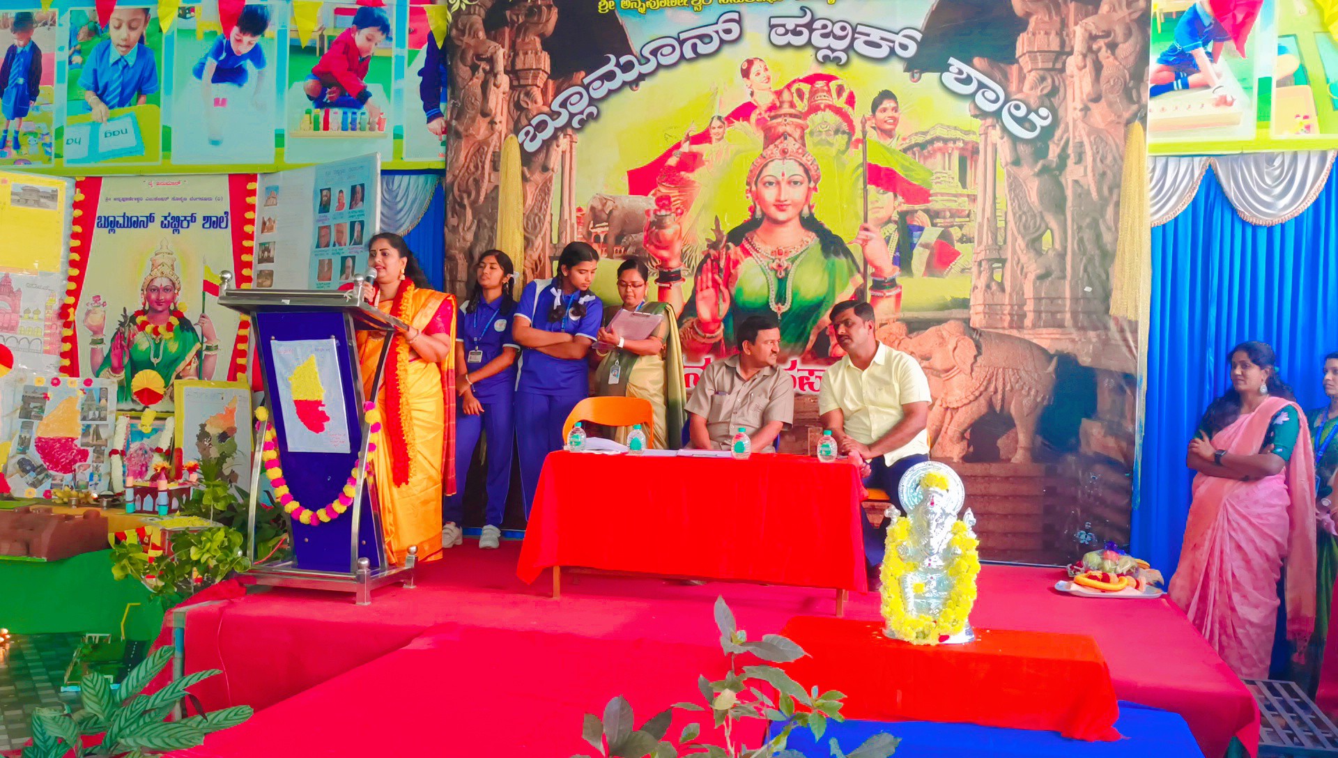 Kannada Rajyotsava and Childrens Day Celebration - Bhoomika Seva Foundation at Bluemoon Public School Karnataka